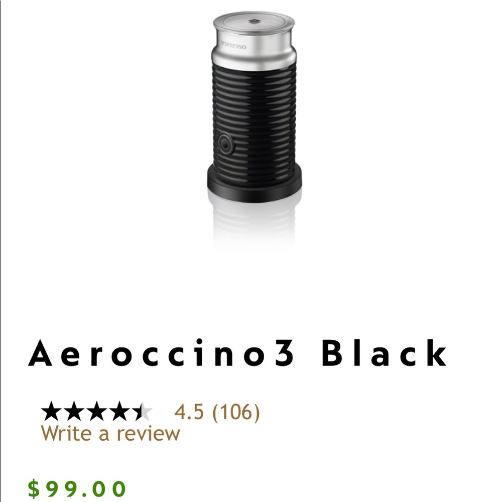 New Black Nespresso Frother